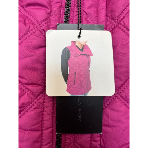 Marc New York Andrew Marc Fuchsia Quilted Zip Vest Size Medium NWT - Picture 7 of 11